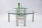 Round Italian Modern Glass Table with Bottle Shelf, 1980s, Set of 3 4