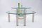 Round Italian Modern Glass Table with Bottle Shelf, 1980s, Set of 3, Image 4