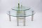 Round Italian Modern Glass Table with Bottle Shelf, 1980s, Set of 3, Image 3