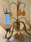 Französische Art Deco Wandlampe mit Tropfenförmigem Murano Glas 15