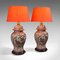 Vintage Chinese Art Deco Ceramic Decorative Table Lamps, 1940, Set of 2, Image 1