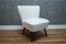 Fauteuil Club Mid-Century en Boucle Blanche 1