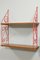 Small Red & Walnut Shelves, 1960s 1