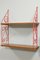 Small Red & Walnut Shelves, 1960s, Image 1