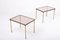 Mid-Century Side Tables in Brass and Glass, 1950s, Set of 2, Image 1
