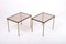 Tables d'Appoint Mid-Century en Laiton et Verre, 1950s, Set de 2 5