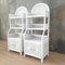 Vintage White Lacquered Rattan Shelves, Set of 2 3