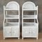 Vintage White Lacquered Rattan Shelves, Set of 2 1