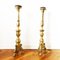 18th Century Gold-Finished Wooden Candlesticks, Set of 2 1