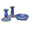 Art Deco Candlesticks & Vide-Poche in Glazed Ceramic by Josef Ekberg for Gustavsberg, Set of 3, Image 1