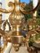 Lámpara de araña enjaulada de bronce dorado macizo, años 70, Imagen 10