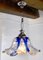 Lámpara de araña con flores de cristal de Murano azul de Mazzega, Italy, 1970, Imagen 2