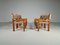 Brutalist Pine Wood Dining Chairs, France, 1960s, Set of 6 4