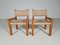 Brutalist Pine Wood Dining Chairs, France, 1960s, Set of 6 6