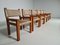 Brutalist Pine Wood Dining Chairs, France, 1960s, Set of 6 5