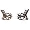 Rocking Chairs Vintage en Bois Courbé, 1960s, Set de 2 1