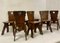 Brutalistische Eichenholz Stühle, 1940er, 8er Set 5