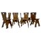 Brutalist Oak Chairs, 1940s, Set of 8, Image 1