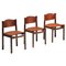 Mid-Century Modern Scarpa Inspired Walnut & Leather Dining Chair, 1950s, Image 1