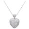 18 Karat White Gold Heart-Shaped Diamond Pendant Necklace 1