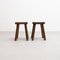 Oak Stools in Style of Pierre Chapo by by Charlotte Perriand, 1960s, Set of 2 3