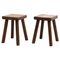 Oak Stools in Style of Pierre Chapo by by Charlotte Perriand, 1960s, Set of 2 1