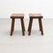 Oak Stools in Style of Pierre Chapo by by Charlotte Perriand, 1960s, Set of 2 2