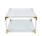 Italian Hollywood Regency Acrylic, Brass & Glass Square Cocktail Table, 1970s 3