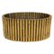 Brass Faux Bamboo Magazine Rack or Basket by Bottega Gadda, Italy, 1970s 1