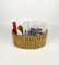 Revistero o cesta de latón de imitación de bambú de Bottega Gadda, Italy, años 70, Imagen 6