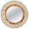 Round Rattan & Bamboo Wall Mirror, Italy, 1960s, Image 1