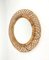 Round Rattan & Bamboo Wall Mirror, Italy, 1960s 4