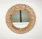 Round Rattan & Bamboo Wall Mirror, Italy, 1960s, Image 2