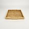 Rattan & Brass Serving Tray by Tommaso Barbi, Italy, 1970s, Image 6