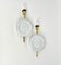 White Ceramic & Brass Wall Light Sconces, Italy, 1970s, Set of 2, Image 2