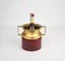 Goatskin & Brass Red Ice Bucket by Aldo Tura, Italy, 1950s 6