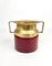 Goatskin & Brass Red Ice Bucket by Aldo Tura, Italy, 1950s 4