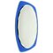 Mid-Century Blue Oval Wall Mirror from Cristal Art, Italy, 1960s 1