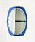 Mid-Century Blue Oval Wall Mirror from Cristal Art, Italy, 1960s, Image 5