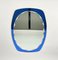 Mid-Century Blue Oval Wall Mirror from Cristal Art, Italy, 1960s 6