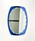 Mid-Century Blue Oval Wall Mirror from Cristal Art, Italy, 1960s, Image 4
