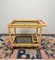 Bamboo & Smoked Glass Serving Bar Cart, Italy, 1970s 11