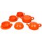 Juego de té de cerámica naranja de Liisi Beckmann para Gabbianelli, Italy, años 60. Juego de 6, Imagen 1