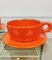 Juego de té de cerámica naranja de Liisi Beckmann para Gabbianelli, Italy, años 60. Juego de 6, Imagen 15