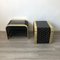 Brass, Velvet & Glass Floral Bedside End Tables by Romeo Rega, Set of 2, Image 9