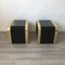 Brass, Velvet & Glass Floral Bedside End Tables by Romeo Rega, Set of 2 10