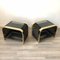 Brass, Velvet & Glass Floral Bedside End Tables by Romeo Rega, Set of 2, Image 14