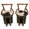 Mid-Century Modern Glass, Formica & Brass Stools, 1960s, Set of 2, Image 1
