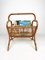 Rattan & Bamboo Magazine Rack Stand, Italy, 1960s, Image 10