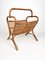 Rattan & Bamboo Magazine Rack Stand, Italy, 1960s 2